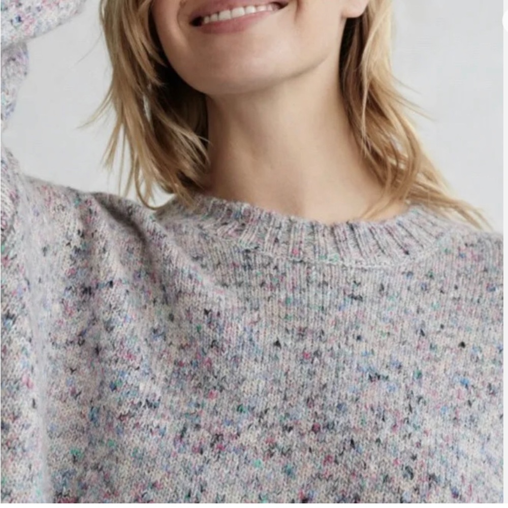 Jenni Kayne Cropped Cocoon Crewneck in Multi Marl
